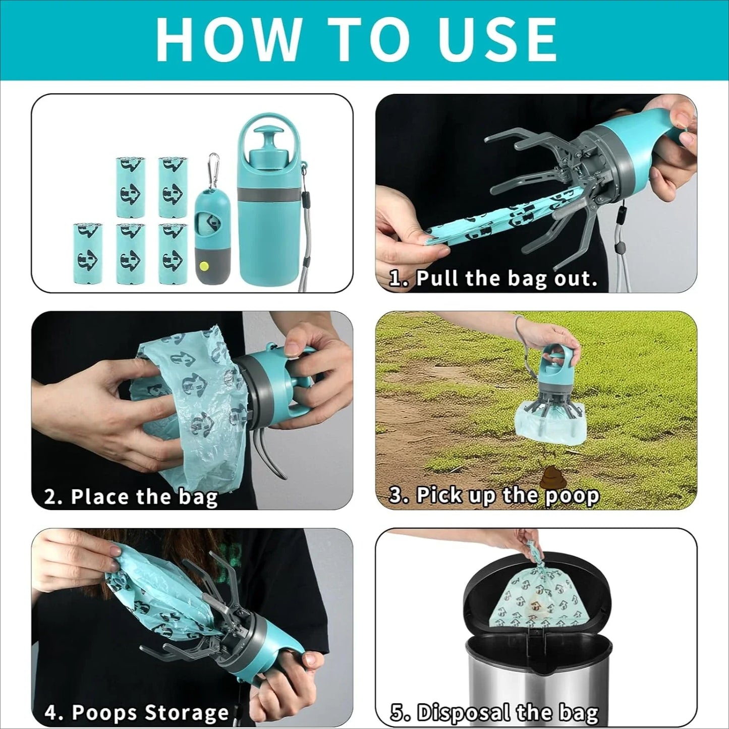 3-in-1 Dog Poop Scooper Set