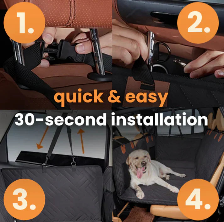 6-In-1 Dog Car Seat Cover for Back Seat, Waterproof Dog Car Hammock with Mesh Window, Non-Slip Pet Backseat Protector for Cars, Trucks and Suvs